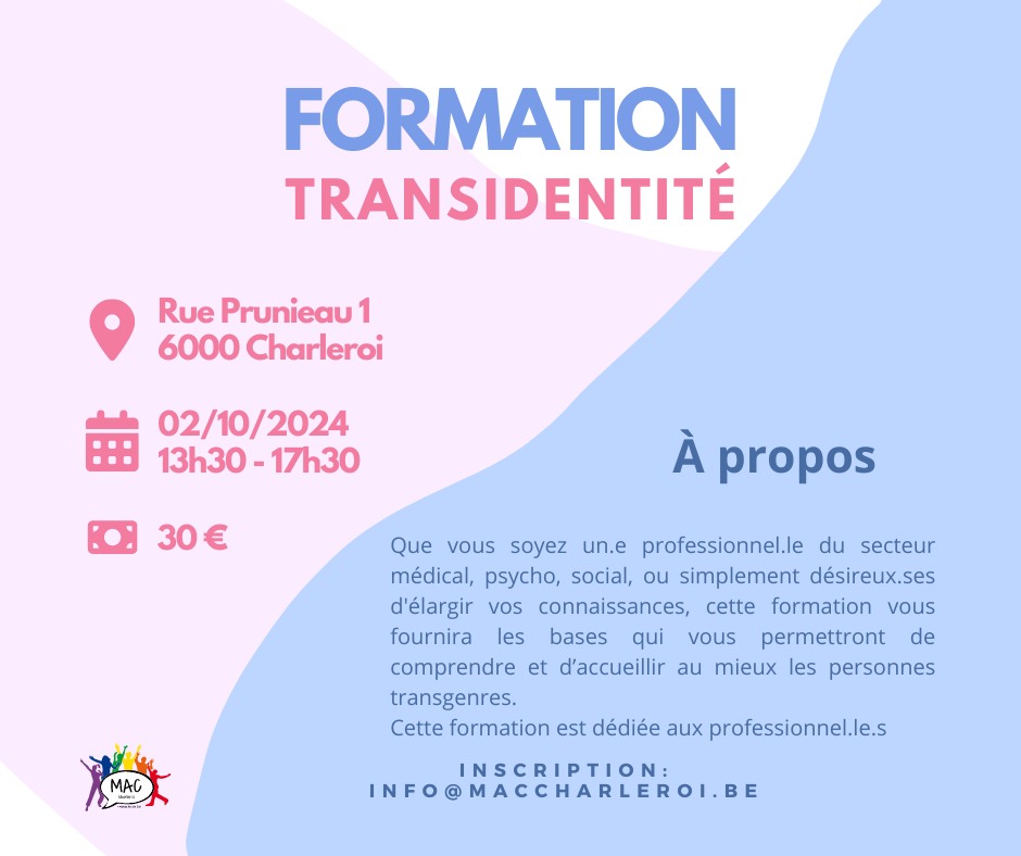 Formation aux professionnel.le.s : la transidentité