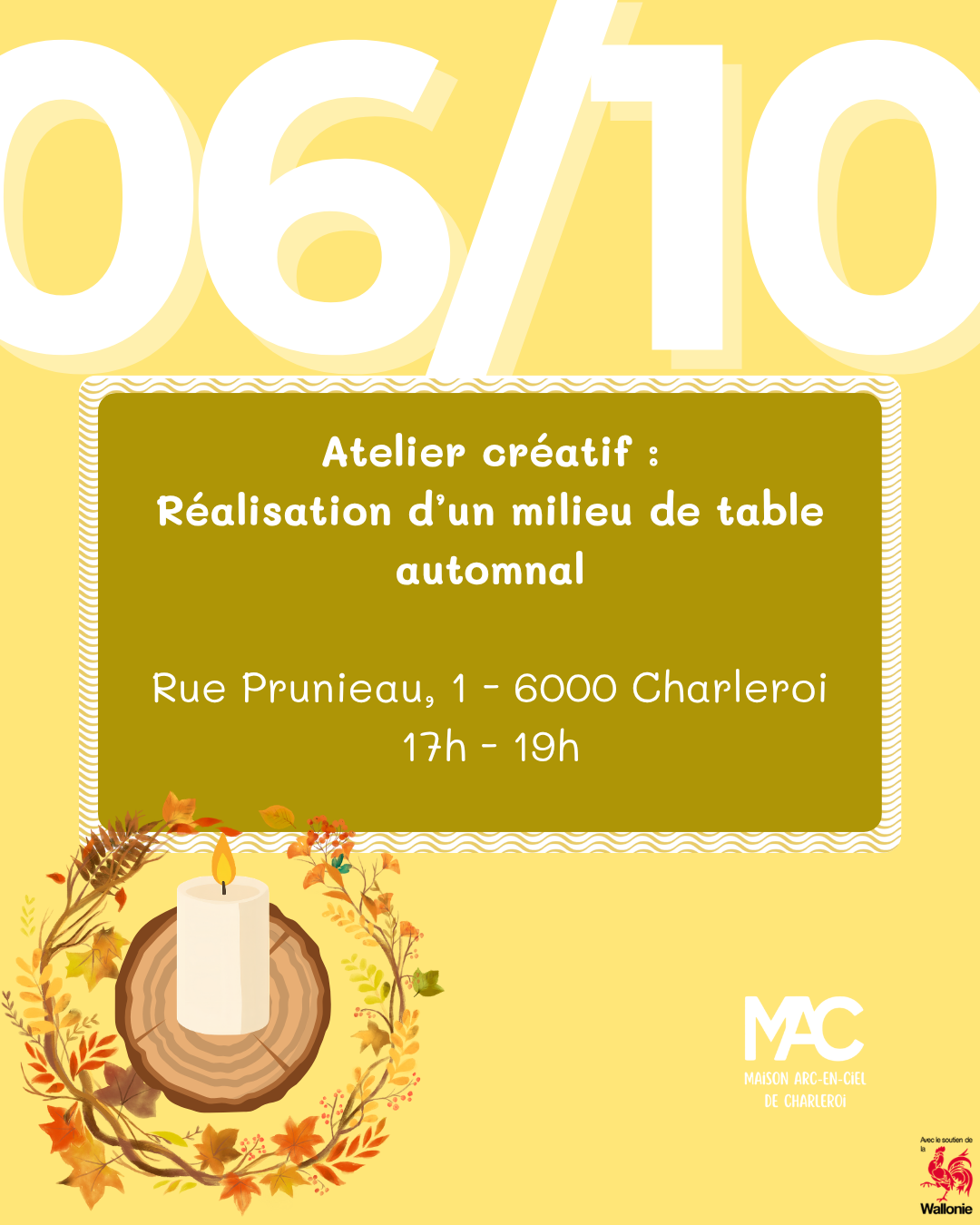 Atelier créatif - Réalisation d'un milieu de table automnal