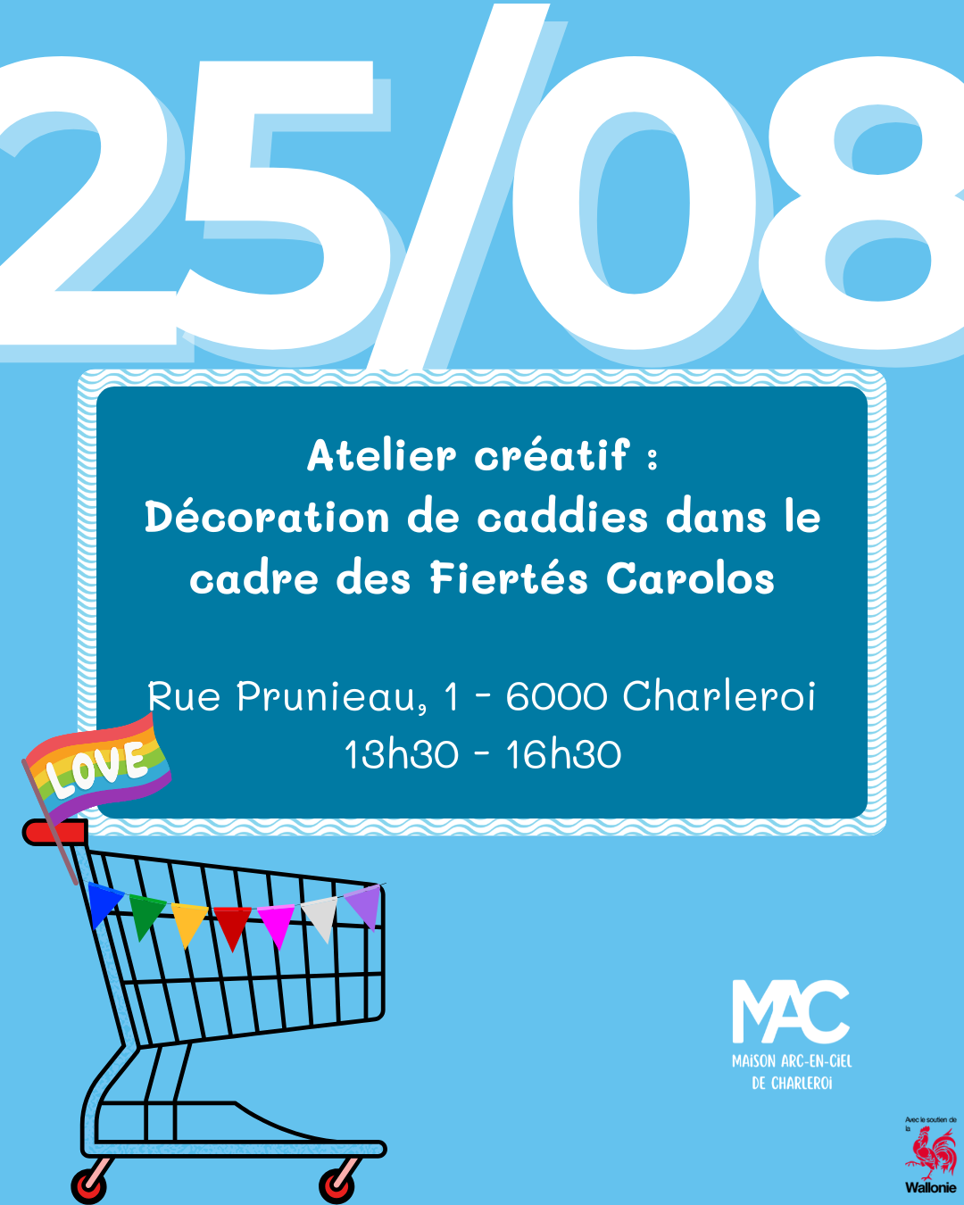 Atelier créatif - Décoration de caddies dans le cadre des Fiertés Carolos